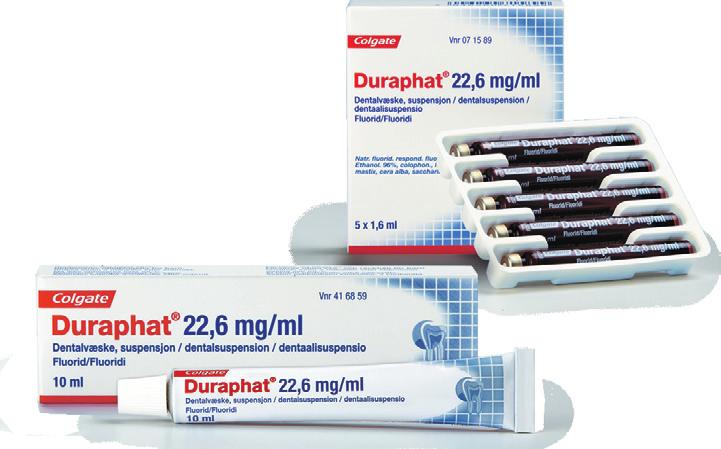applikation för användning på kliniken Inget behov av patientföljsamhet Duraphat 5 mg/g tandkräm Den enda medicinska tandkrämen i Sverige med hög