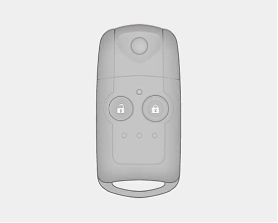 Fjärrsändare LED UPPLÅSN- INGSKNAPP LÅSKNAPP LOCK - Tryck på den här knappen för att låsa alla dörrarna och bakluckan.