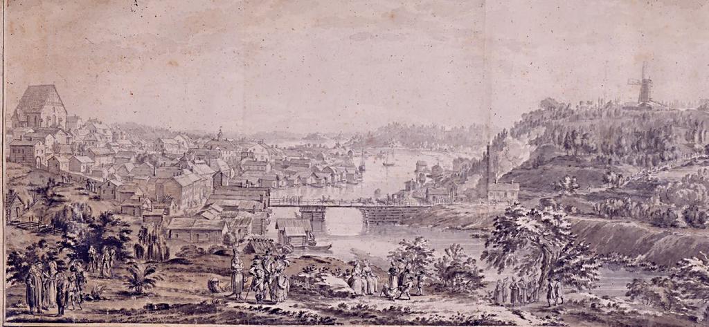 Numers lavering från 1789. Det har gått trettio år sedan storbranden. Många byggnader i stadsbilden, som fortfarande an identifieras, an sönjas i bilden, så som ocså stadens tydliga norra gräns.