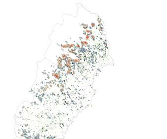 Oskyddade värdekärnor 558 000 hektar kända oskyddade värdekärnor utanför formellt skydd på produktiv skogsmark nedanför gränsen för fjällnära skog Värdekärna: Ett