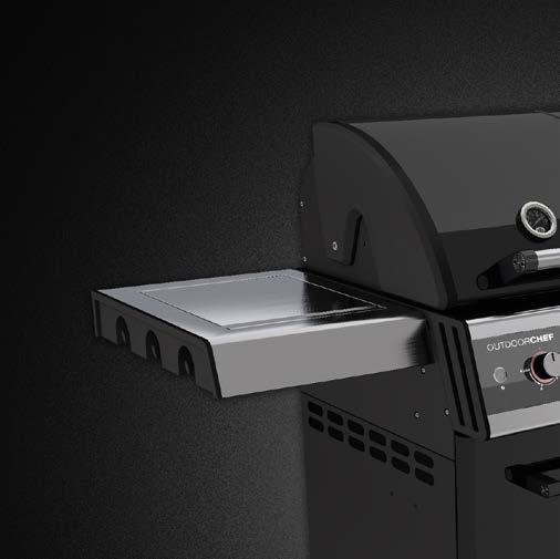 sidobrännere 3 rostfria DGS TWIN BURNER med elektrisk multitändare Dubbelväggad, porslinsemaljerad grillhuv med
