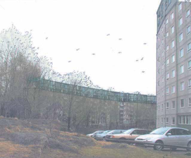 55 Programförslag Illustrationer Liljewall arkitekter AB Boendesynpunkter från vandringarna Dr Spaaks gång samt eventuella påbyggnader på Poseidonhus i söder Otryggt men viktigt stråk till och från