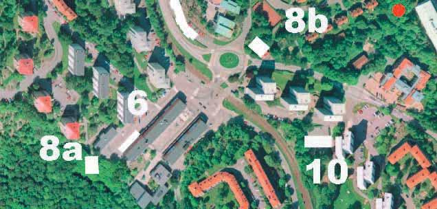 Flygperspektiv från dalen Ill. Sweco FFNS Boendesynpunkter från vandringarna; Punkthus för studentbostäder i slänten ner från Dr Fries torg mot dalen Flertalet är kritiska mot denna placering.