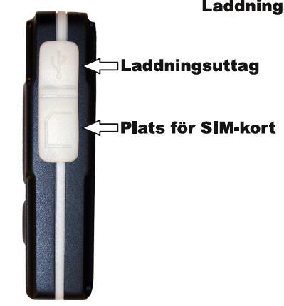 2 (8) 1. Slå på och av För att starta larmet viker du försiktigt upp den grå gummiluckan på larmets sida.