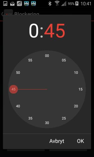 Maximal tid är 7 timmar, 59 minuter. Klicka på timsiffran för att ändra timme. Klicka på minutsiffran för att ändra minuter. Avsluta genom att klicka på OK 3.