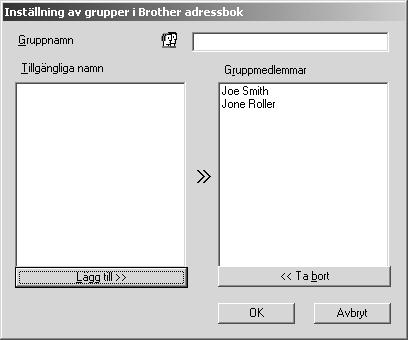 Förbereda en grupp för gruppsändning Om du ofta sänder samma PC-FAX till ett antal mottagare kan du kombinera dessa mottagare i en grupp.