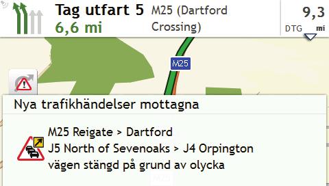 Hur tar jag emot aktuell trafikinformation med TMC? Trafikinformation är endast tillgänglig på utvalda modeller och länder.
