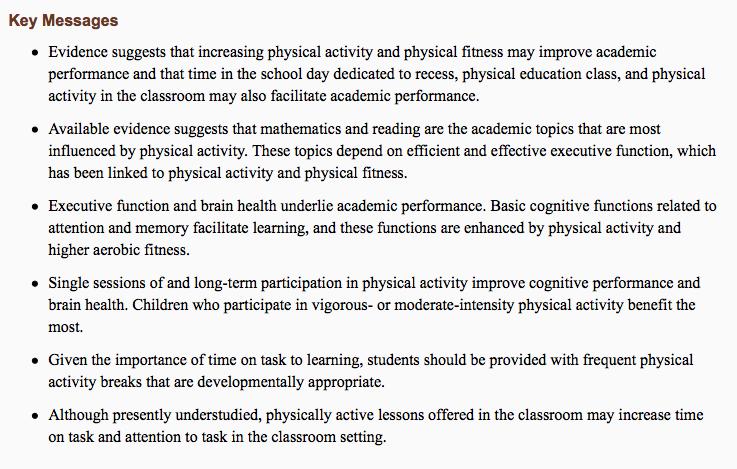 FA aktivitet i skolan ökar prestation Committee on Physical Activity and Physical Education in the School Environment; Food and Nutrition Board; Institute of Medicine.