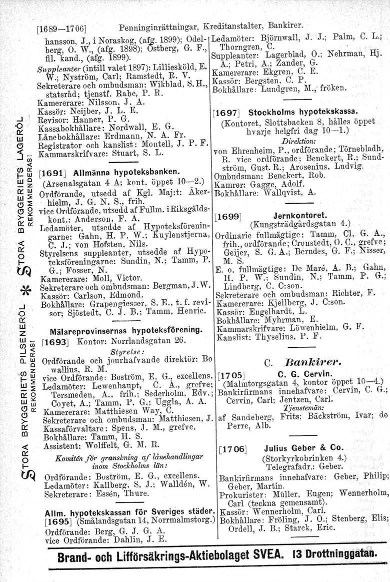 ...J 'o,. Q: UJ o' Cf). «(J)lle: I-UJ UJ -z Q: UJ UJ::;: ej::;: ejo >-::<: Q: o -c Q: I- tft4 * [1689-1706] Penninginättninga, Keditanstalte, Bankie. hansson, J., i Noaskog, (af.g. 1899); del- Ledamöte: Bjönwall, J.