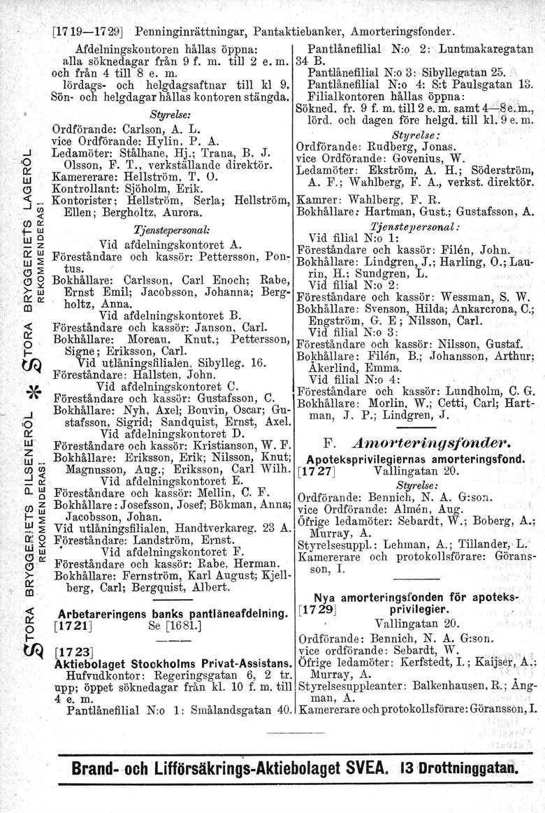 ..J 'o W el -c..joo -c (/)0:: ti -z w w::';; <D::';; el >-1& o:: o -c I- [1719-1729J Penninginättninga, Pantaktiebanke, Amoteingsfonde.