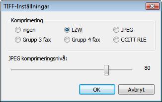 Spara bild 7.1 Fönstret Bildformatinställningar För tiff-, jpg- och png-bildformaten finns komprimerings- och lagringsalternativ i Nero PhotoSnap. Öppna fönstret med dessa via Spara > Inställningar.