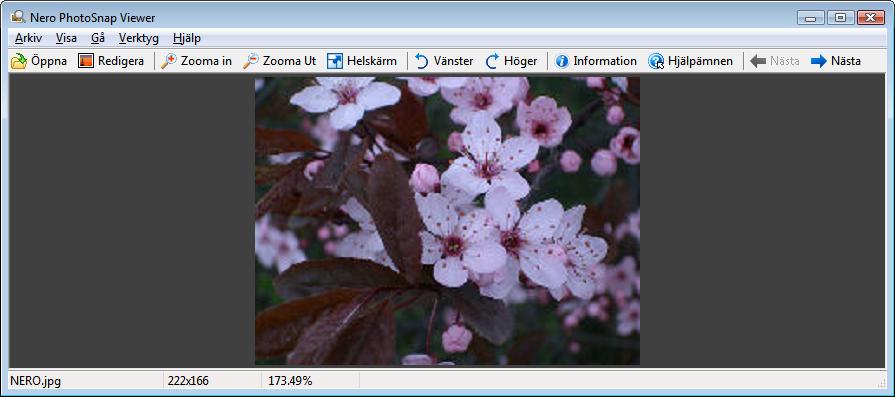 Nero PhotoSnap Viewer 10 Nero PhotoSnap Viewer Du kan visa foton och bilder med Nero PhotoSnap Viewer. 10.1 Användargränssnitt Du börjar visa bilder i användargränssnittet i Nero PhotoShop Viewer.