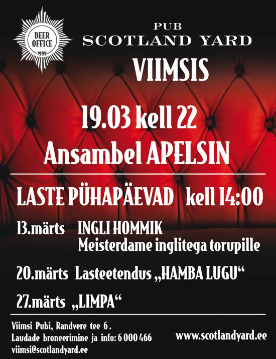10 11. märts 2011 Viimsi JazzPopFest kutsub VIIMSI VALLAS REGISTREERITUD SÜNNID SEISUGA 07.03.2011 14. 15.