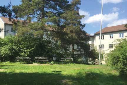 7 Hauptväge 5 Karaktär och storlek: Bostadsära atur 0.3 ha Iehåll: Midre gröyta mella bostadshus med lekplats som reoverades för dryga 10 år seda. Leke iehåller bl.a. e gugställig, gummiasfalt och bäkar.