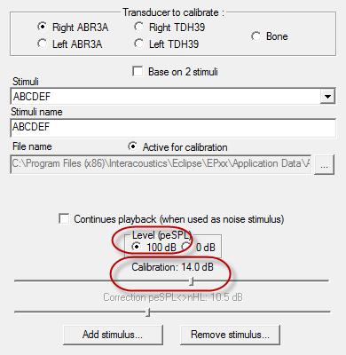 Bruksanvisning till Elipse - SE Sida 68 2. Utför kalibreringen - välj 100 db och använd skjutreglaget för att justera kalibreringen. 3.