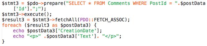 Figur 11 En rad i xml-filen Comments.