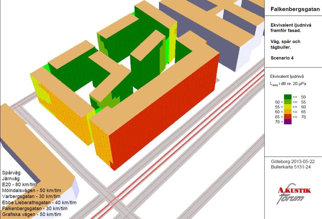 tighetssänkning ingått som ett alternativ. För Ebbe Liberhartsgatan har en hastighet om 50 km/tim fastställts.