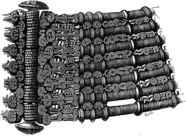 DEN NORDISKA JERNÅLDERNS KRONOLOGI. 79 eller med bakåtvändt hufvud (fig. 176 179).