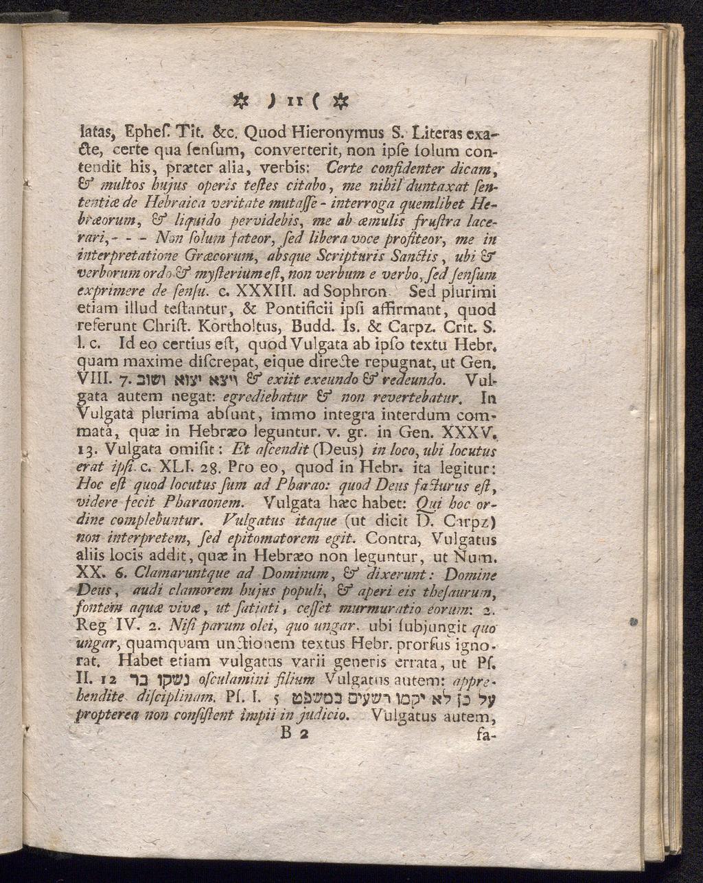 # ) II ( # latas, EpheH Tit. &c. Quod Hieronymus S.