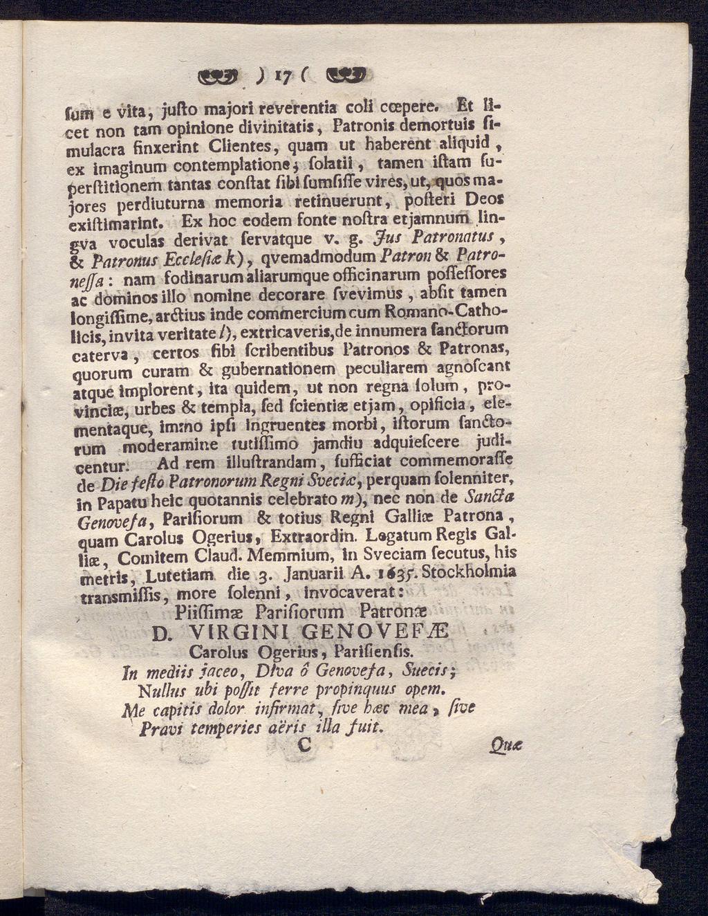 ; 17 c tum e vita, juilo majori reverentia coli ccepere.