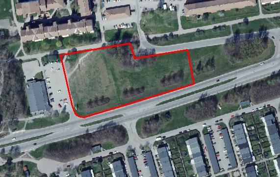 Figur 1. Planområdet före exploatering. Planområdet kommer att exploateras enligt Figur 3. Hela området beräknas efter exploatering som flerbostadsområde.