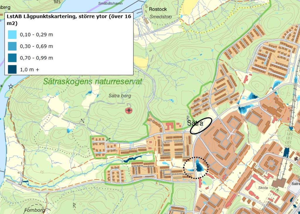 24 (30) Då måste området vara höjdsatt så att vattnet avrinner från byggnaderna mot områden som kan översvämmas utan skador på byggnader.