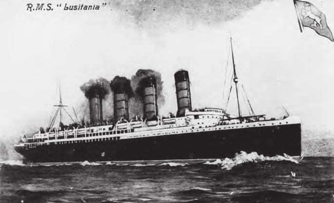 Vykort med Lusitania. Källa: Wikimedia commons.