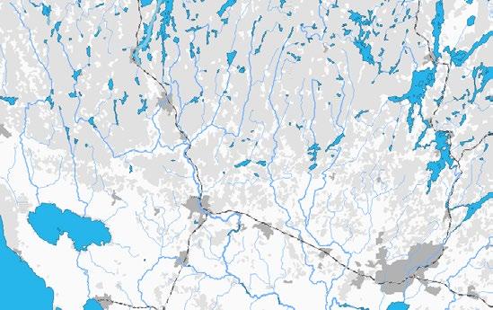 i norr (med väg E4 och Södra stambanan) samt längs Svartåns dalgång i väst (väg 32 och fortsättning av Södra stambanan).