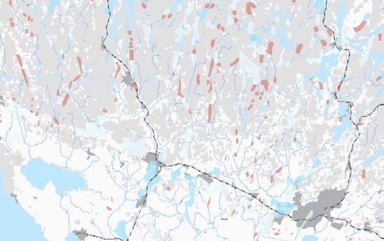 Anläggningar som kan utgöra en förhöjd risk redovisas i Figur 6.8. Här redovisas även befolkningstäthet som ligger till grund för bedömningen av risk för personer i järnvägens omgivning. 6.4.