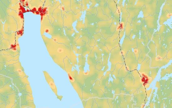 I effektanalyserna för delområdena ingår samtliga effektparametrar som har bedömts som relevanta för miljöaspekten, det vill säga buller, vibrationer, elektromagnetiska fält och luftkvalitet (se