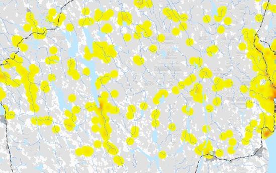 Landskapet upplevs som mycket variationsrikt på grund av topografin och markanvändningen.