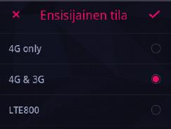 Låsa Matkamokkulan till ett visst 4G-frekvensområde Förutom valet av nät kan en låsning av Mokkulan till ett visst 4G-frekvensområde förbättra anslutningshastigheten och motverkar eventuella avbrott.