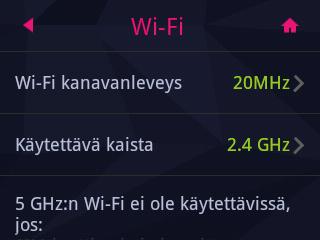 Byta frekvens för wifi-nätverket DNA Matkamokkula använder som standard 2,4 GHz-nätverket.