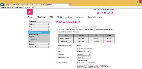 Observera att samtidig användning av 2,4 GHzoch 5 GHz-banden i Matkamokkulan sänker wifi-hastigheten till hälften. DIREKT PÅ SKÄRMEN: ➀ Välj Asetukset [Inställningar]. ➁ Välj Wi-Fi.