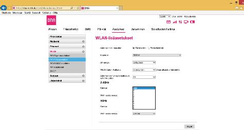 ➄ ➅ ➆ Välj nätverksnamnet 2,4Ghz eller 5Ghz och klicka på Redigera: Vid status välj Använd. Klicka på Använd.