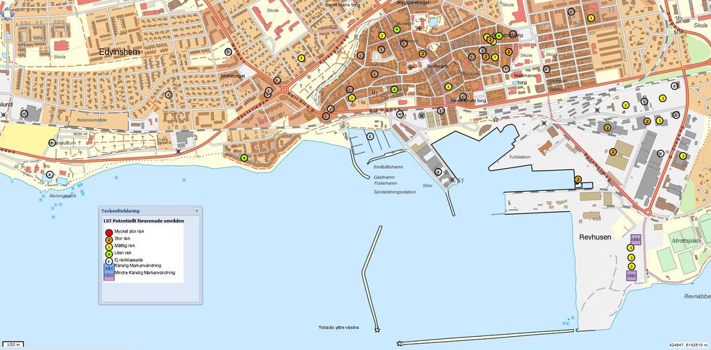 Stranden intill marinan har rekreationspotential, men vattenkvaliteten har ibland uppvisat förhöjda bakteriehalter 2.
