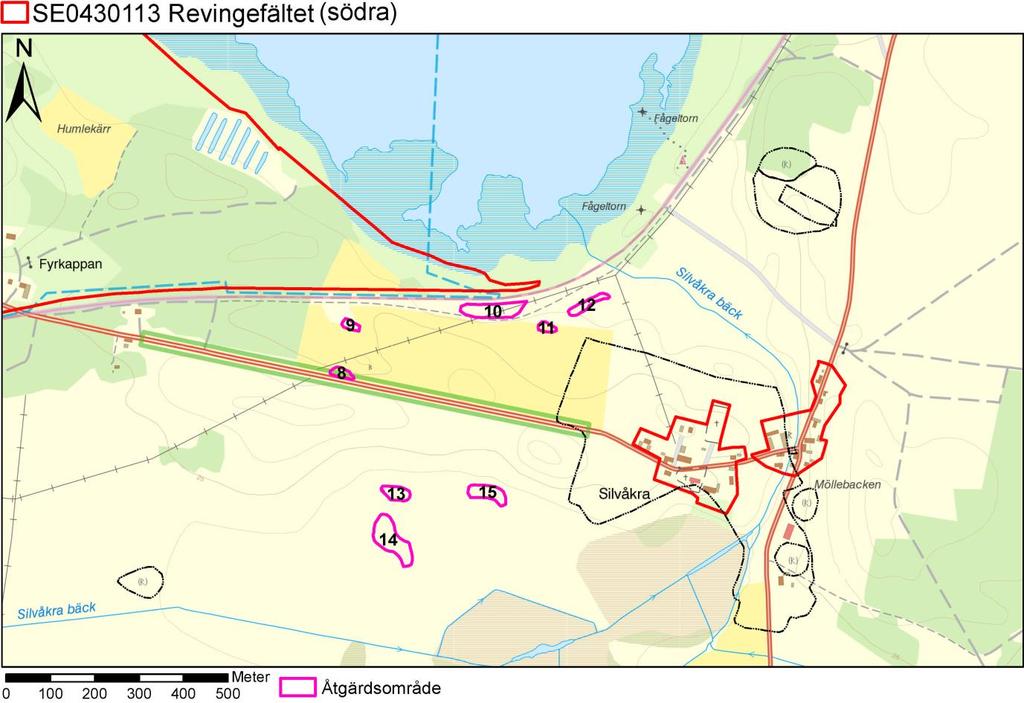 Södra området Det finns åtgärdsområden både norr och söder om Silvåkravägen (figur 5).