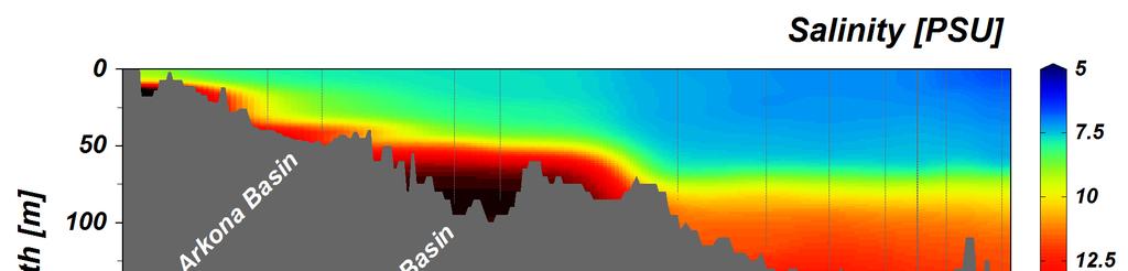 I norra delen av Östra Gotlandsbassängen (BY20) syntes effekter av inflödet, dels i haloklinen samt i att halterna av svavelväte, på djup överstigande 110 meter hade sjunkit något.