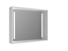 Kommod med tvättstall. B:60 x H:52 x D:50 2 lådor 70 x 52 x 50 2 lådor Spegel i träram med LED-belysning.