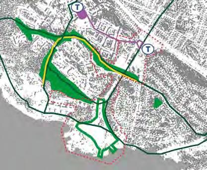 kvarterspark Ny stadsdels- eller kvarterspark Befintligt torg Nytt torg I norr skapas ett stärkt stadsstråk som knyter samman Nya Islandstorget med Blackebergs torg.