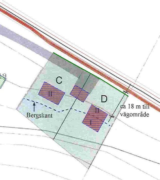 husfot för första våningen och 4,8 meter över husfot för andra våningen. Ljudutbredning i färgfält har beräknats på höjden 2 m över mark.