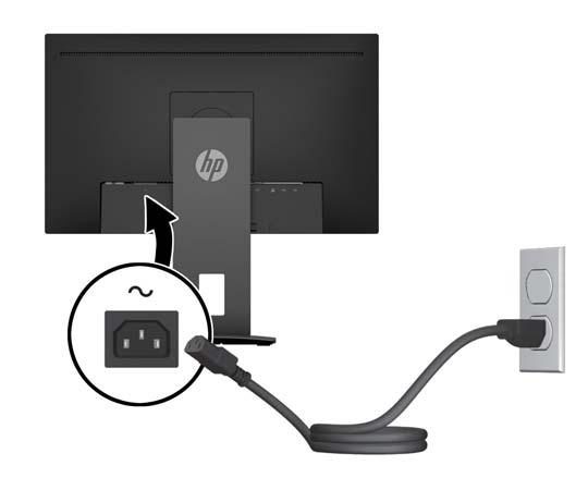 4. Anslut typ B-kontakten för USB-inmatningskabeln till USB-inmatningsporten på baksidan av bildskärmen. Anslut sedan kabelns typ A-kontakt till USB-utmatningsporten på källenheten. 5.