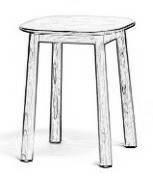HAIDA HAIDA STOOL DESIGN PATTY JOHNSON 2014 STOOL IN SOLID ASH WOOD.
