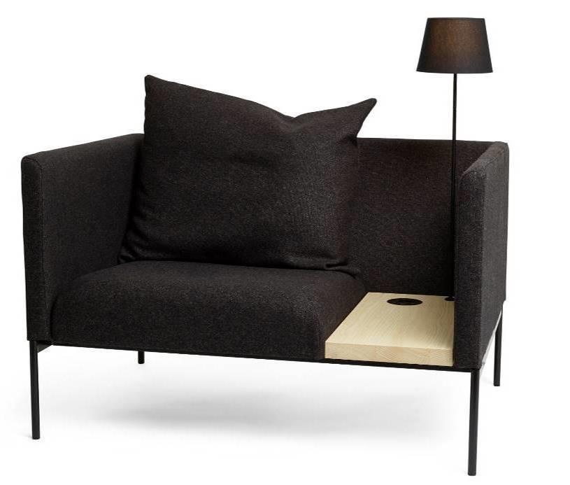 ONLINE ONLINE EASY CHAIR INCL 1 BACK CUSHION AND TABLE TOP IN ASH OR BLACK STAINED ASH DESIGN CLAESSON KOIVISTO RUNE 2017 UPHOLSTERY COM/STEEL LEGS 13.925 17.405 HEIGHT 700MM A/STEEL LEGS 15.205 19.