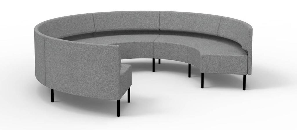 ONE AIR CURVE SEATS ONE AIR CURVE MODULAR SEATING SYSTEM FLAME RETARD CMHR FOAM, PIRELLI STRIPES IN WOODEN FRAME.