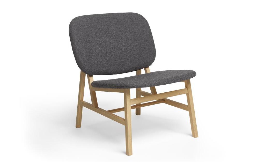 OTO LOUNGE OTO LOUNGE CHAIR DESIGN LARS HOFSJÖ 2018 SOFT UPHOLSTERED CHAIR WITH BASE IN WOOD UPHOLSTERED SEAT AND BACK UPHOLSTERY COM 3.910 4.890 FRAME IN ASH OR OAK A 4.370 5.465 B 4.590 5.