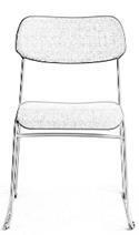 SEAT AND BACKREST WITH BASE IN METAL. STACKABLE. POLSTERED IN OUR RANGE OF FABRICS. BASE IN BLACK OR WHITE UPHOLSTERY SEAT AND BACK UPHOLSTERY COM 2.830 3.540 A 2.905 3.630 B 3.010 3.765 C 3.130 3.