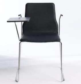 FELT GLIDERS + 3 STACKABLE ARMCHAIR, SHELL IN WHITE LAMINATE FRAME