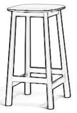 UPHOLSTERED SEAT COVER AS OPTION STOOL 45 HEIGHT 450 MM