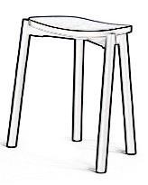 473 SEAT HEIGHT 650 OR 750MM NATURAL LEATHER 473 BASE IN CHROME + 59 OPTIONAL FELT GLIDERS + 4 7KG 0,3CBM